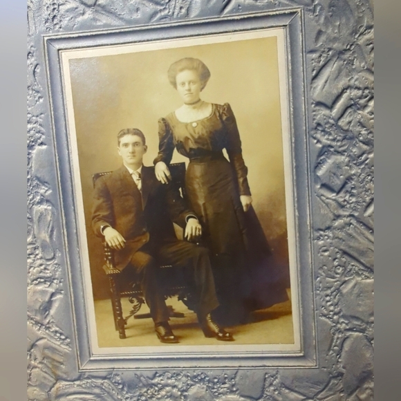 Antique Photograph Tin Type Metal Man/Woman Schreckengost 1800s or Early 1900s - Picture 6 of 15